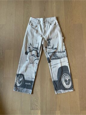 Zara x Ford carpenter pants with all over print